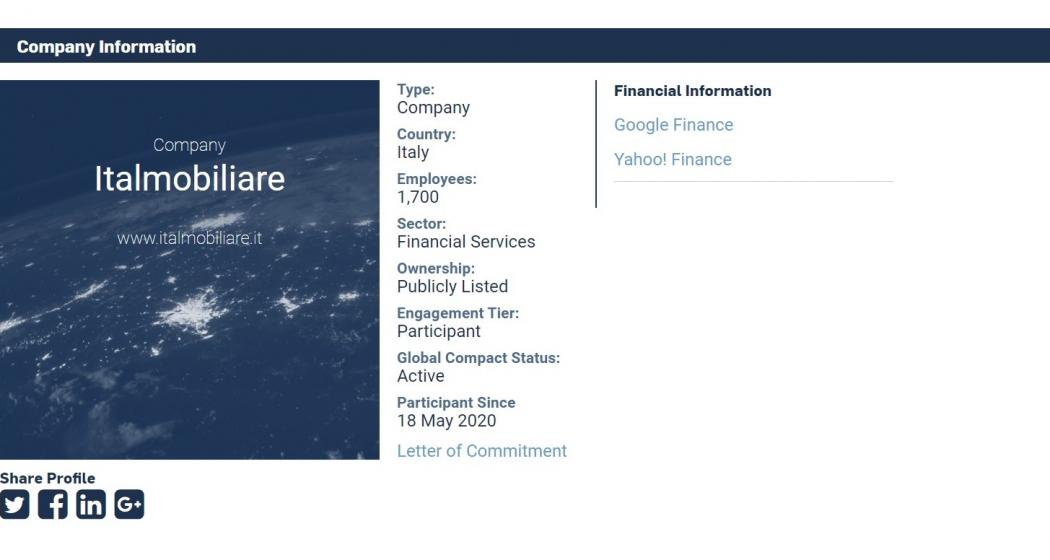 Italmobiliare Global Compact Italmobiliare Global Compact