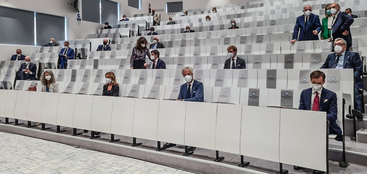 Sergio Mattarella inaugura l’Aula Magna del Politecnico di Milano, dedicata a Giampiero Pesenti